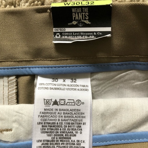 Dockers Signature Khaki Straight Fit D2 Flat Front Wrinkle Free Size W30 L32 - Picture 5 of 5